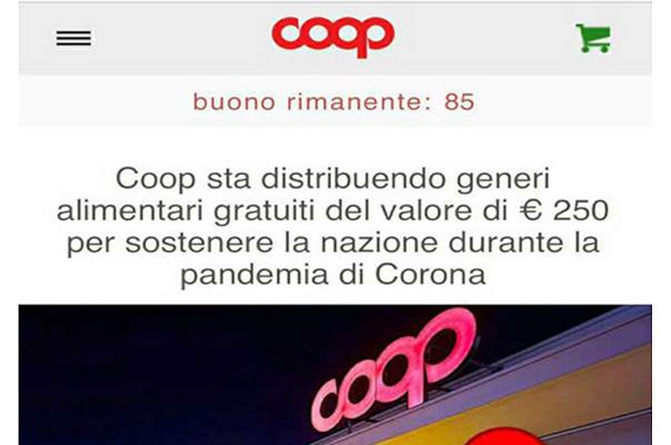 Spesa: la truffa dei falsi buoni Coop per rubare i dati