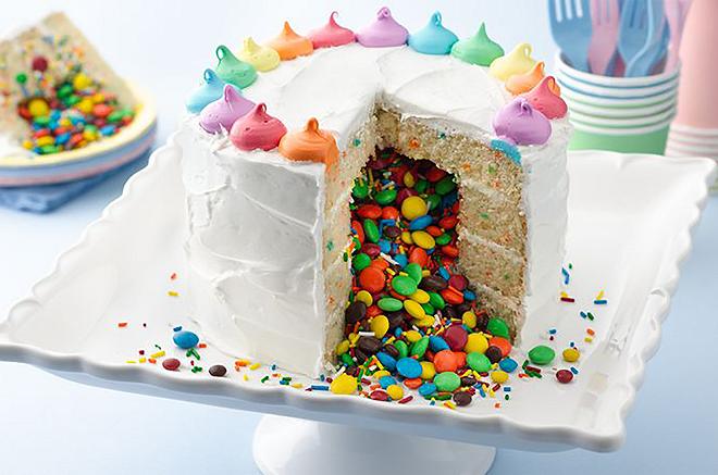 surprise cake rainbow