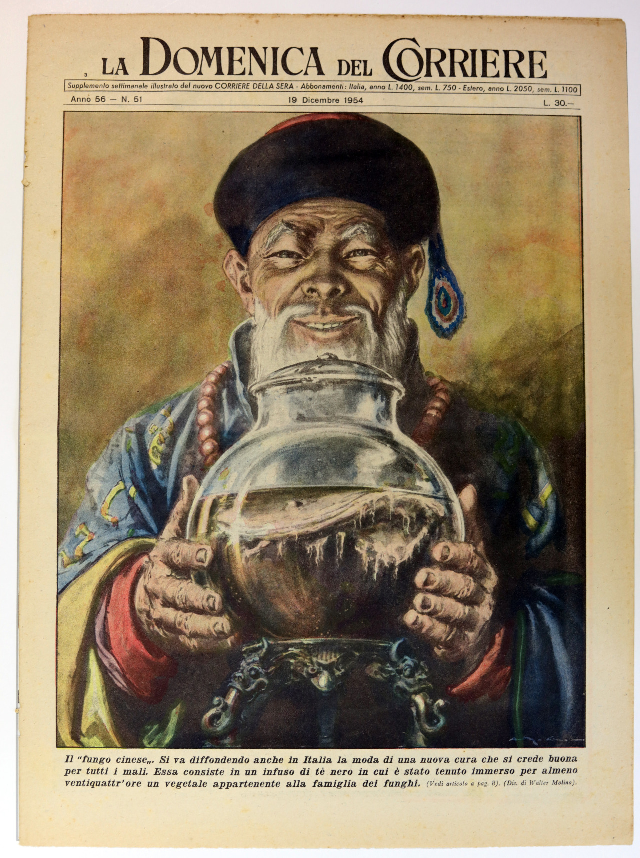 Fungo cinese; kombucha; 19 Dicembre 1954: la “Domenica del Corriere”