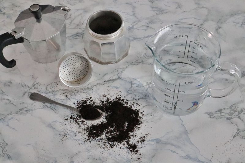 caffè con la moka; grammatura