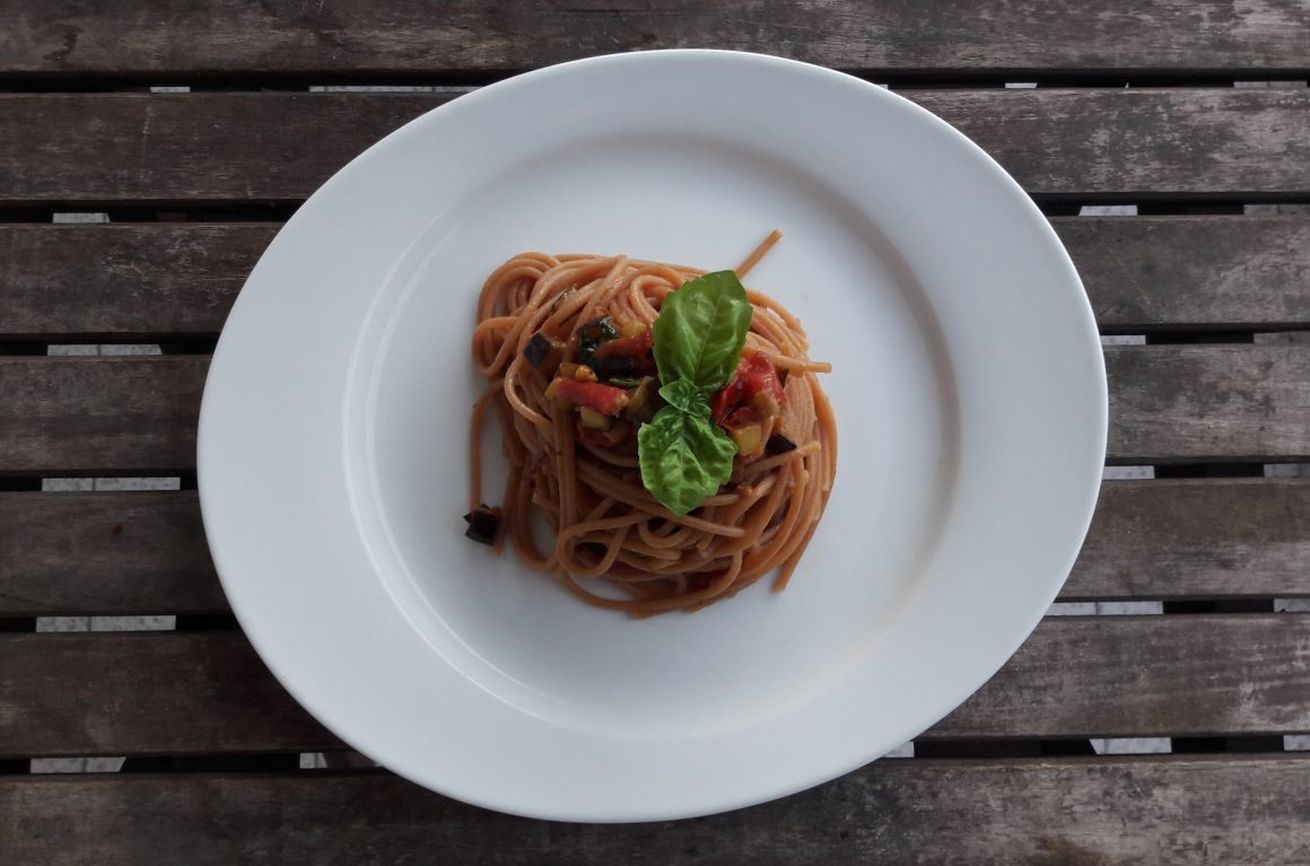 pasta melanzane e pomodorini