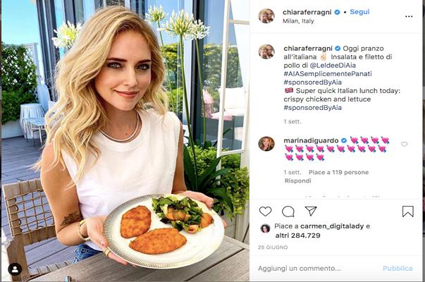 Chiara Ferragni, Il Signor Distruggere e Giulia Innocenzi: bagarre social per le cotolette Aia