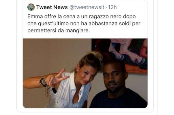 Cena offerta a un “povero ragazzo nero” da Emma Marrone, ma è Kanye West