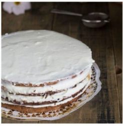 4 strati terminati di pan di spagna al cacao e crema alla ricotta