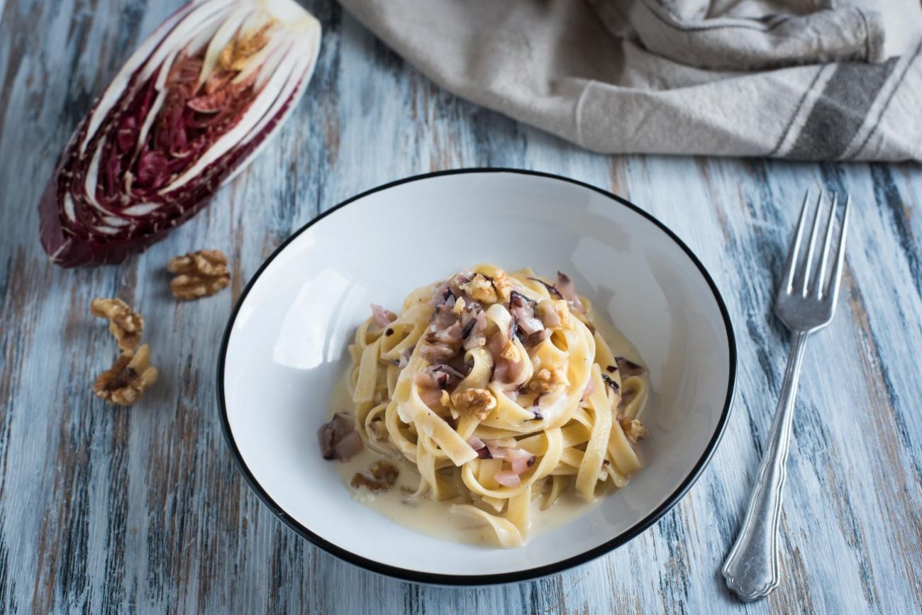 pasta al radicchio e gorgonzola