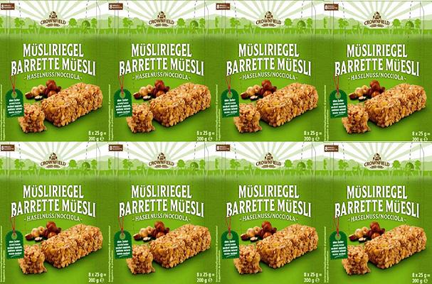 Lidl, Barrette muesli e cereali alla Nocciola di Crownfield: richiamo per rischio chimico