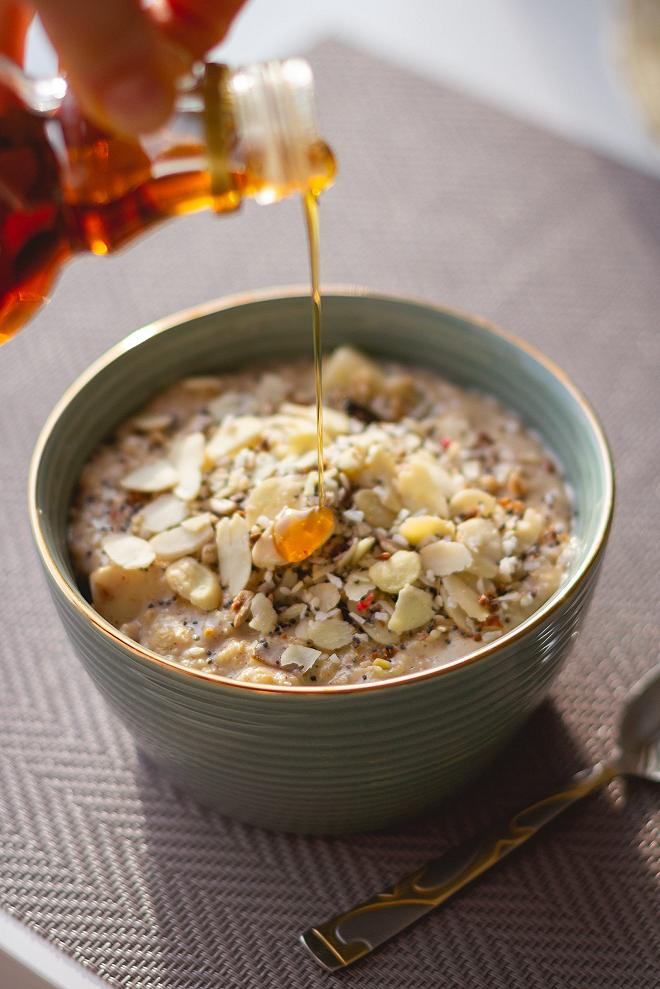 porridge sciroppo acero