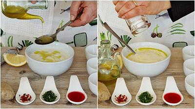 Mescolate yogurt e olio