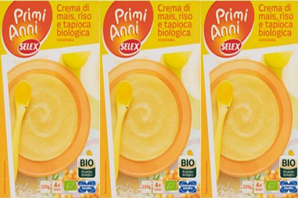 Crema di mais, riso e tapioca di Primi anni Selex: richiamo per presenza allergeni