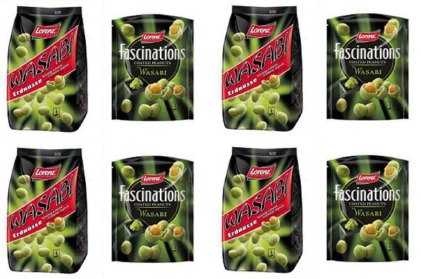 Erdnusse e Fascinations Coated Peanuts Wasabi di The Lorenz Bahlsen: richiamo per rischio allergeni