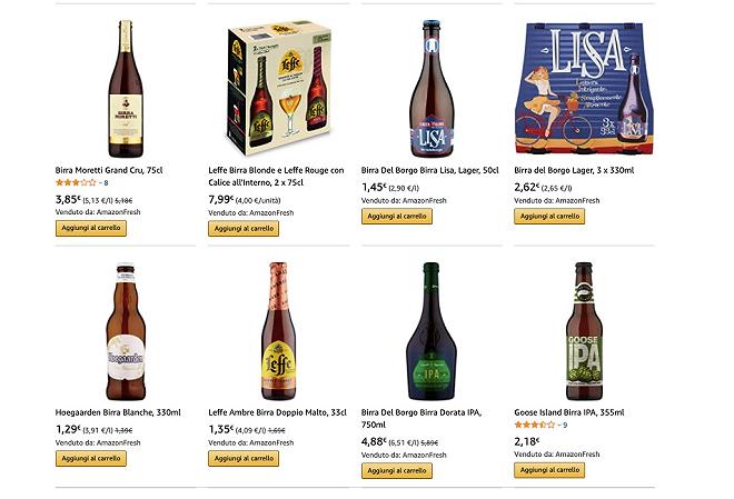 Amazon Fresh: birre artigianali e speciali