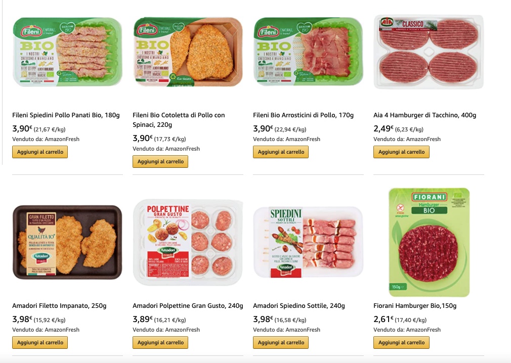 Amazon Fresh; carni
