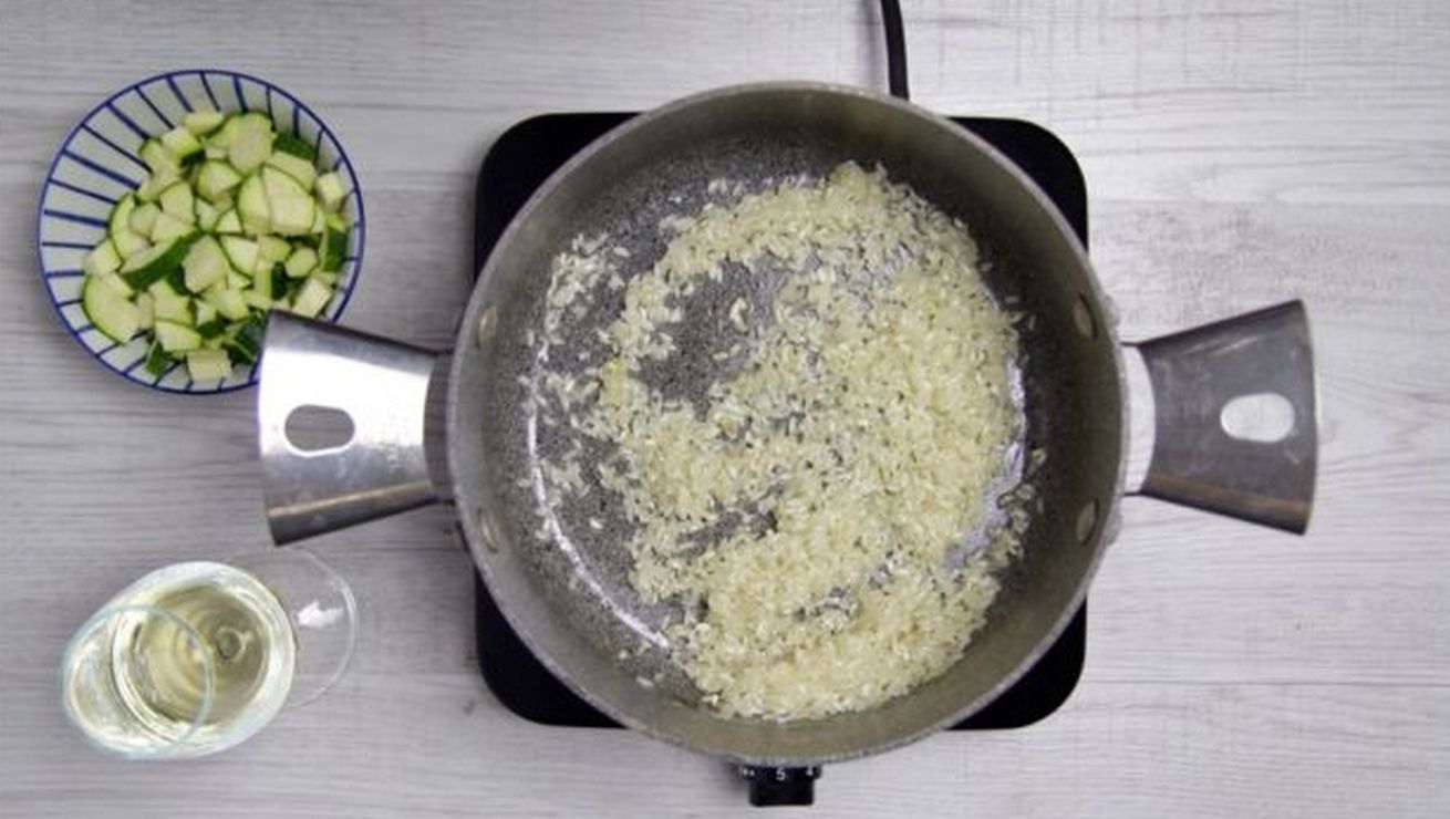 risotto zucchine e scamorza tostatura