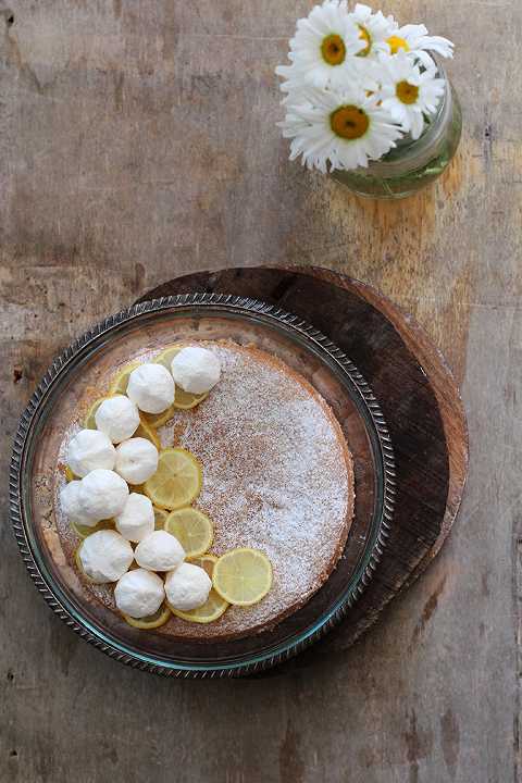 Torta alla panna e limone senza uova