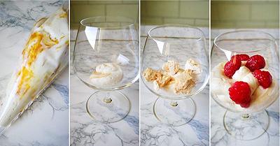 Mettete la mousse nei bicchieri