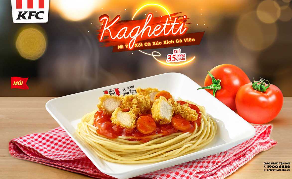 KFC Vietnam lancia gli spaghetti col pollo fritto, i Kaghetti