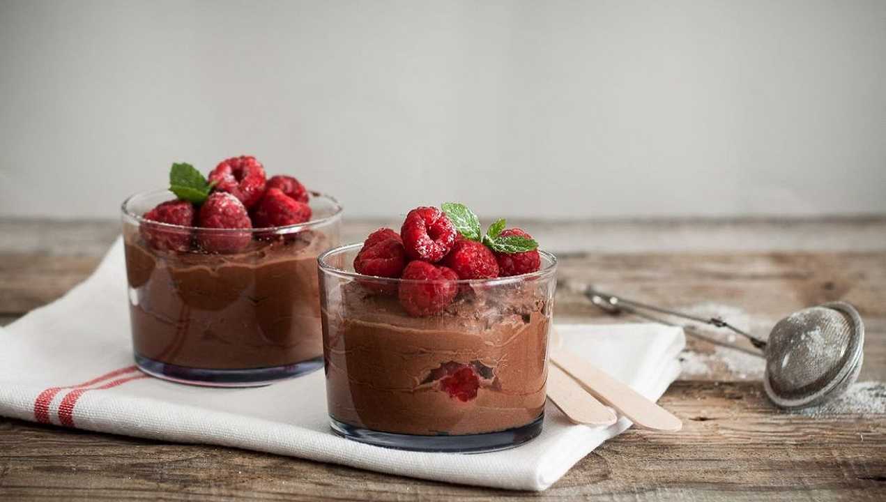 Mousse cioccolato e lamponi