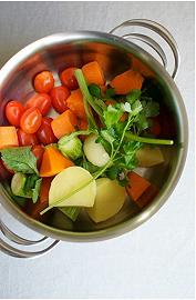Coprite le verdure con acqua