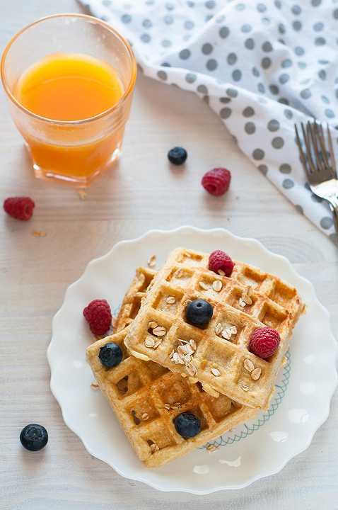 Waffle allo yogurt e crusca d’avena