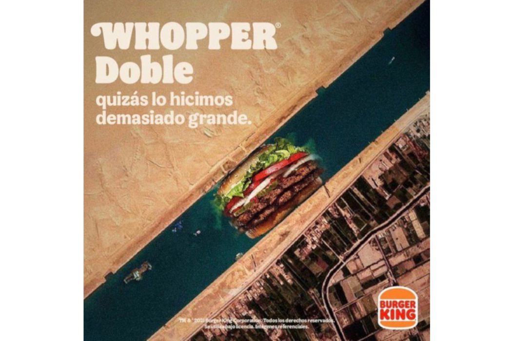 pubblicità burger king canale suez