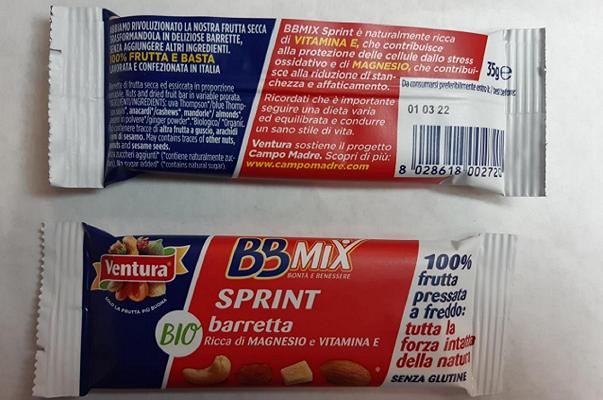 Carrefour, BBMIX Sprint Barretta di Ventura: richiamo per rischio chimico