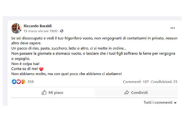 Pontinia, militare offre da mangiare sui social a chi ha il frigo vuoto