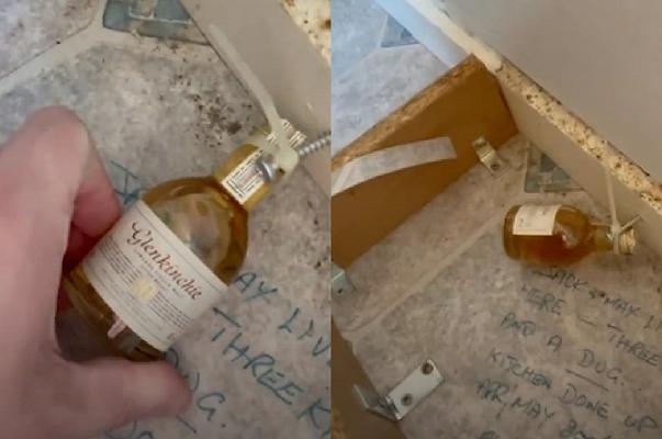 Scozia, installa una cucina e trova un whisky con un messaggio dal passato