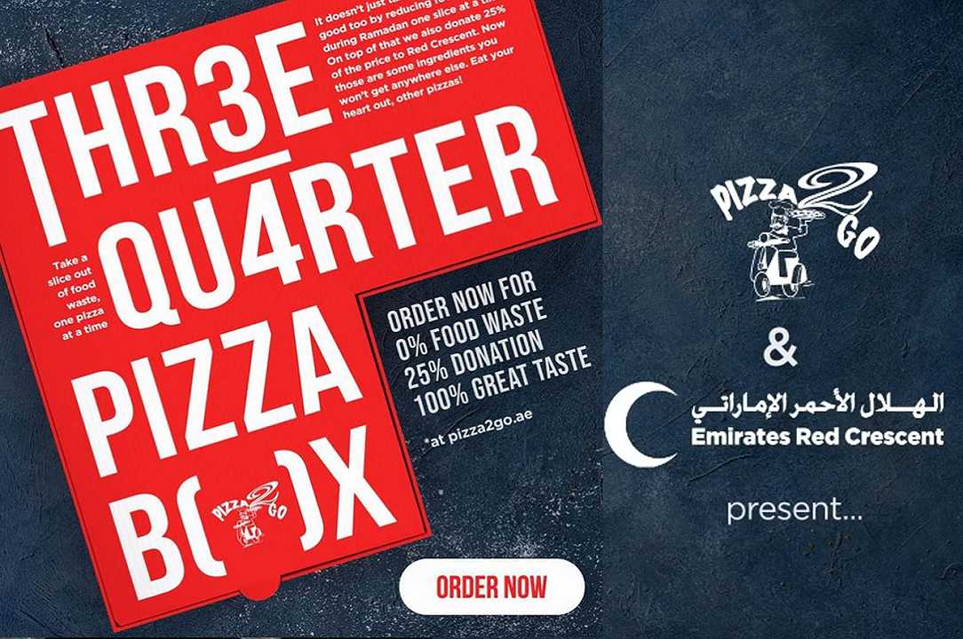 Dubai: Pizza2Go propone il cartone “a tre quarti” per il Ramadan