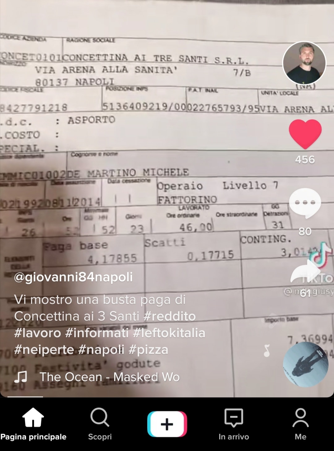 busta paga ciro oliva pizzeria concetti ai tre santi