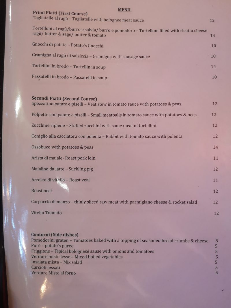Trattoria Meloncello; Bologna