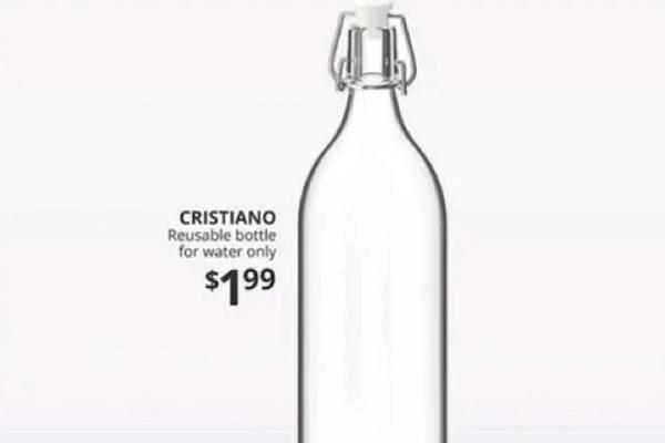 Cristiano (Ronaldo): la bottiglia di Ikea da usare solo per l’acqua