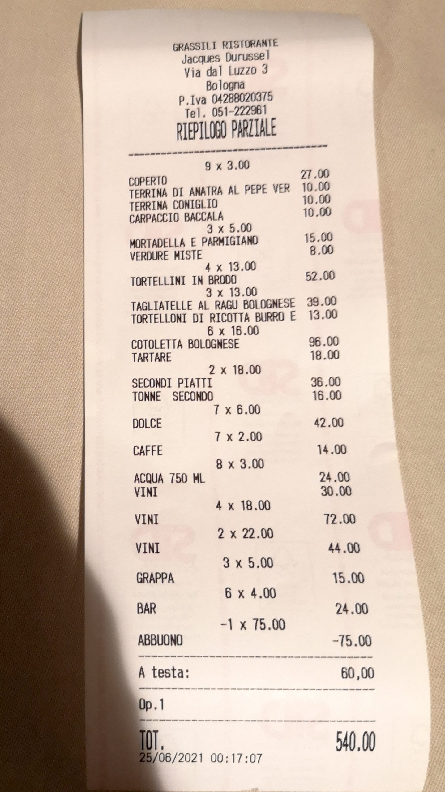 Ristorante Grassilli; Bologna