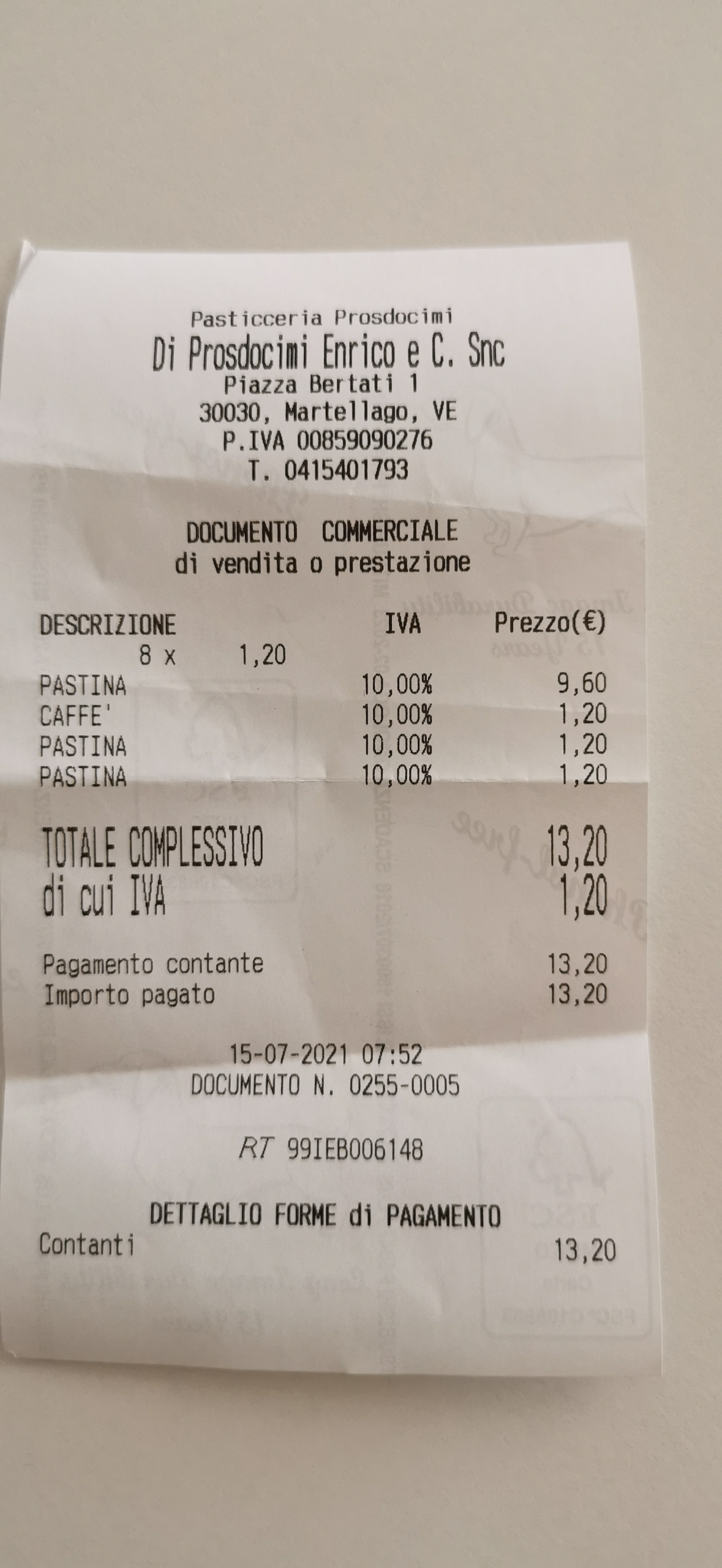 Scontrino Prosdocimi