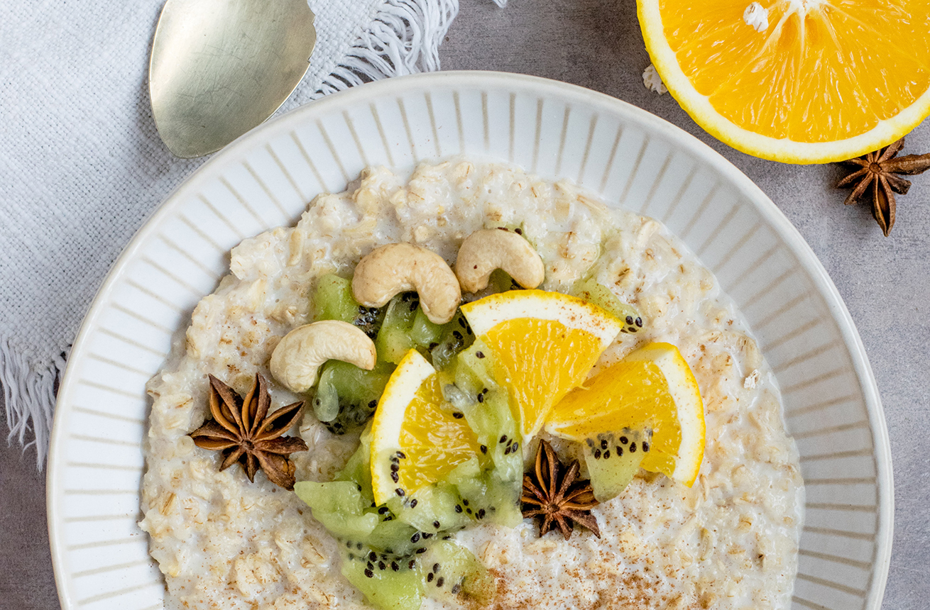 porridge anacardi agrumi
