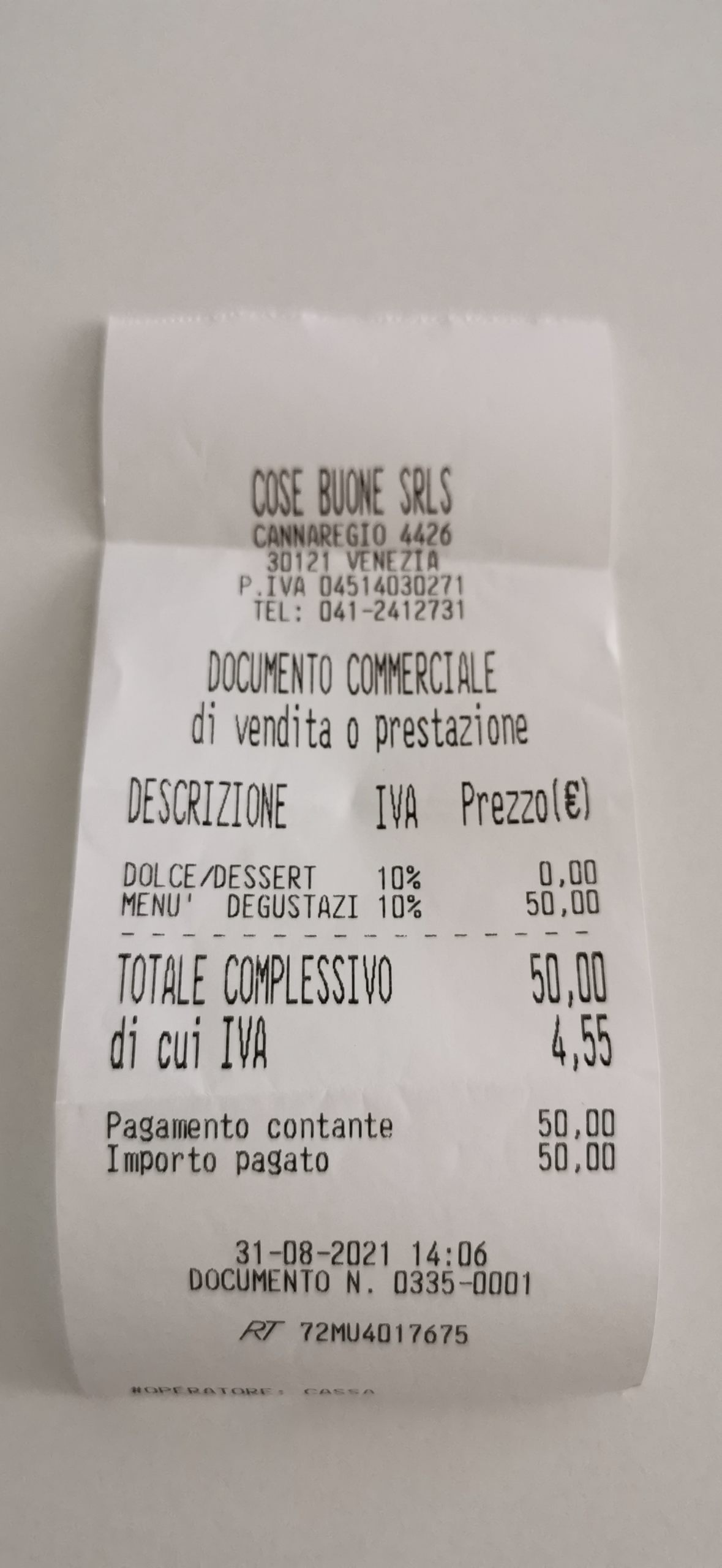 Scontrino da Riccardo