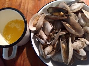 vongole aperte con sugo in tazza