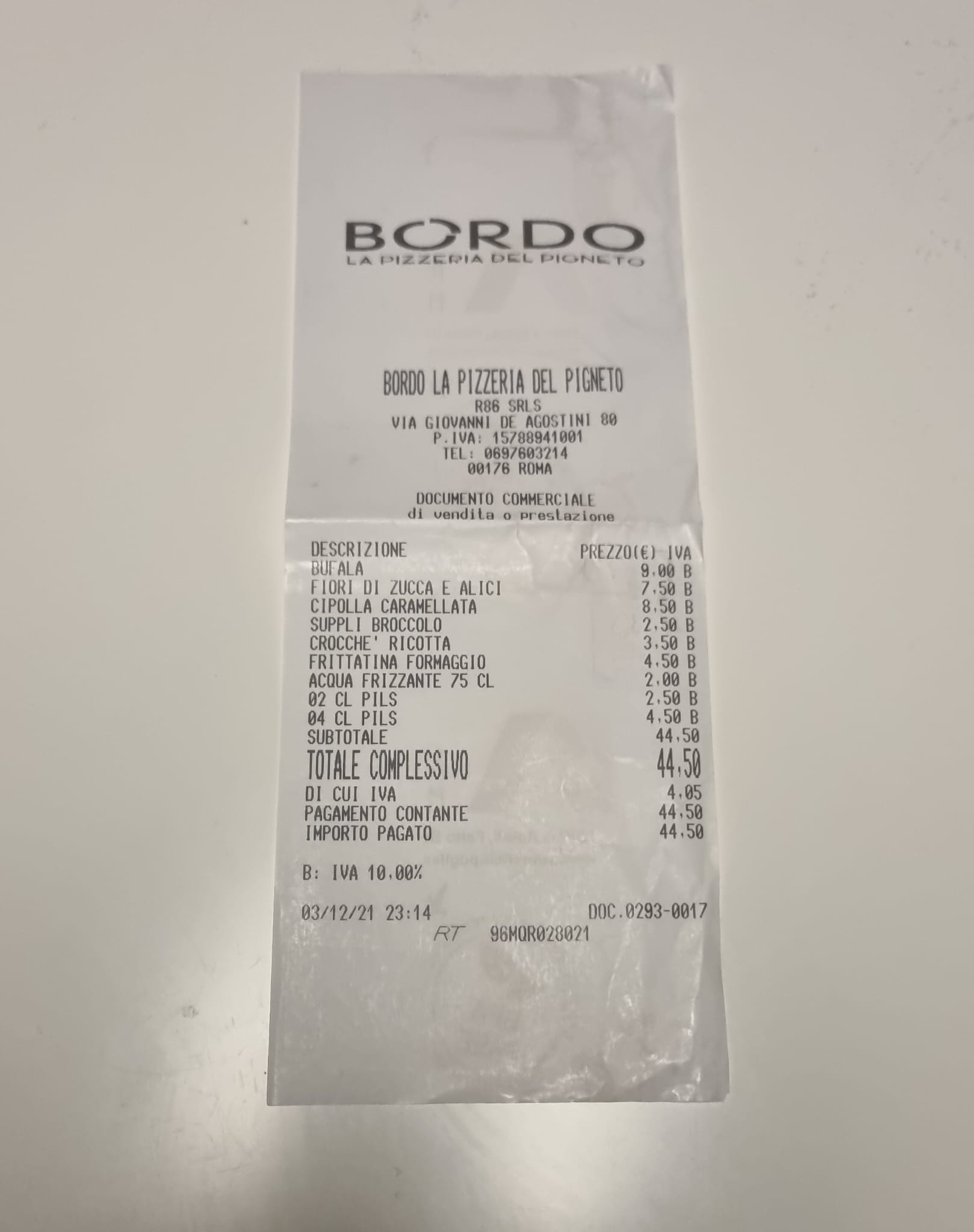 Bordo Pizzeria Roma