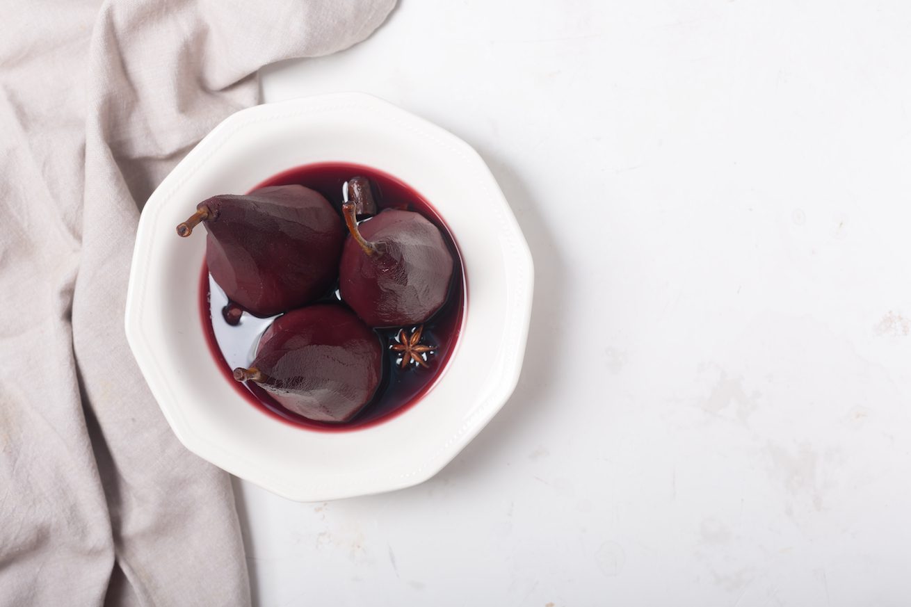 Pere al vino rosso