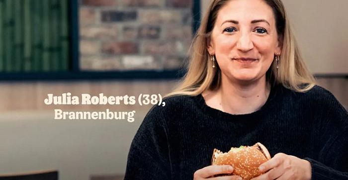 Burger King: una finta Julia Roberts racconta la dura vita del Whopper veg