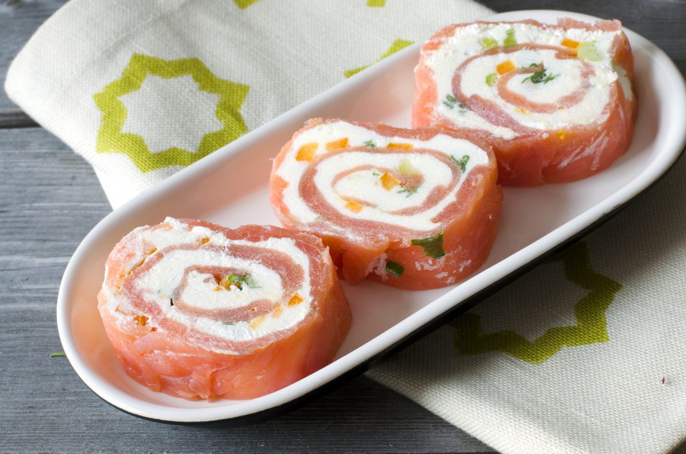 Rotolo di salmone e robiola
