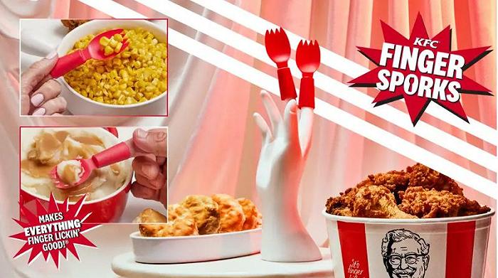 KFC lancia i ditali a forma di forchette per leccarsi le dita in modo alternativo