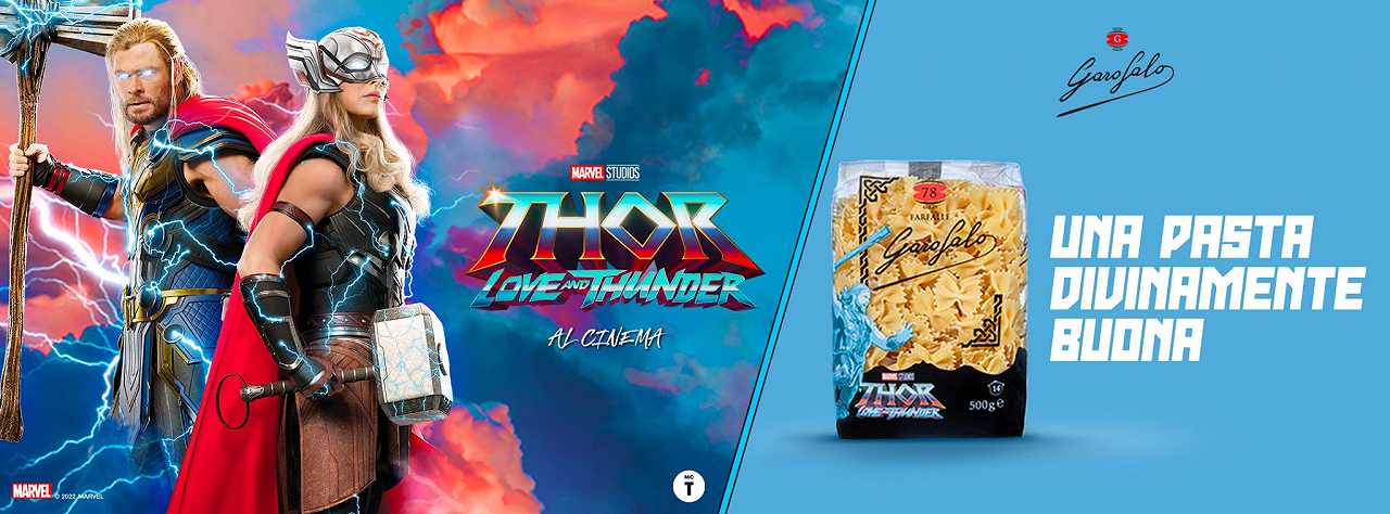 Pasta Garofalo entra a far parte del team Marvel con un concorso dedicato a Thor: Love and Thunder