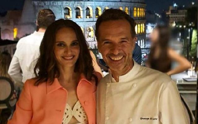 Natalie Portman a cena nello stellato Aroma dello chef Giuseppe Di Iorio