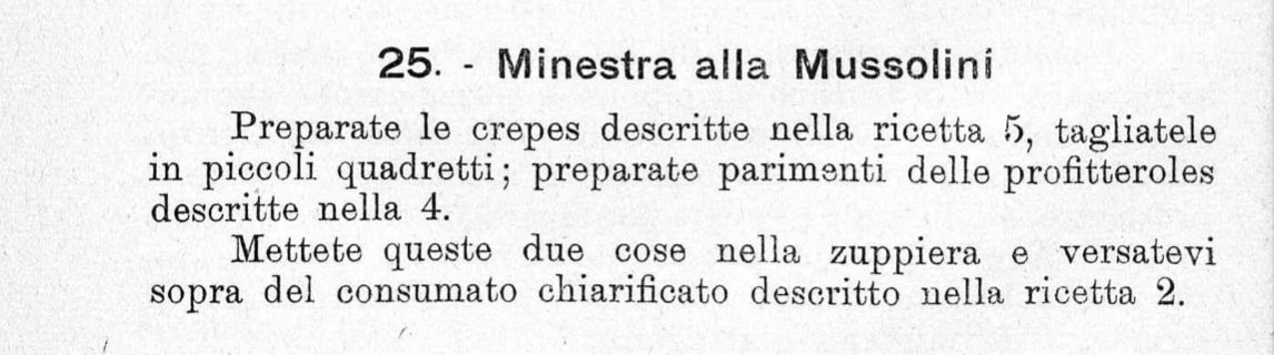 Minestra ala Mussolini (La guida in cucina)