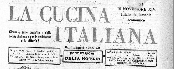 La cucina italiana novembre 1936