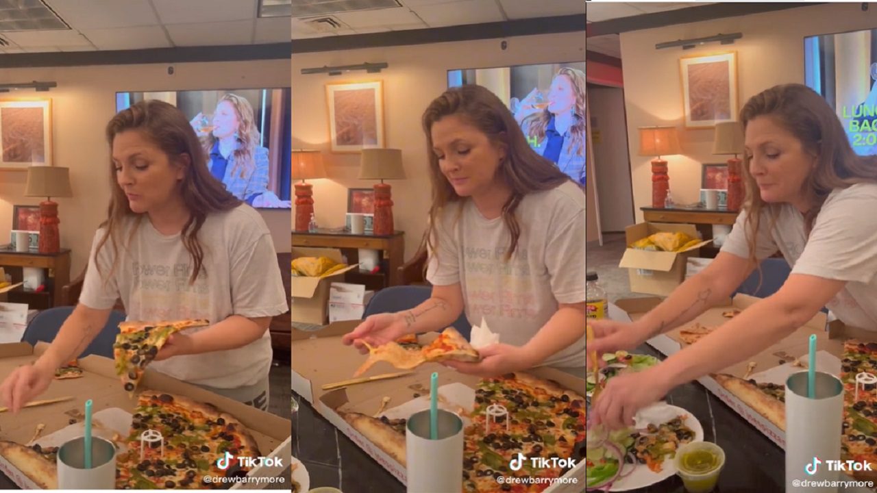 Drew Barrymore: il modo in cui mangia la pizza scandalizza i fan