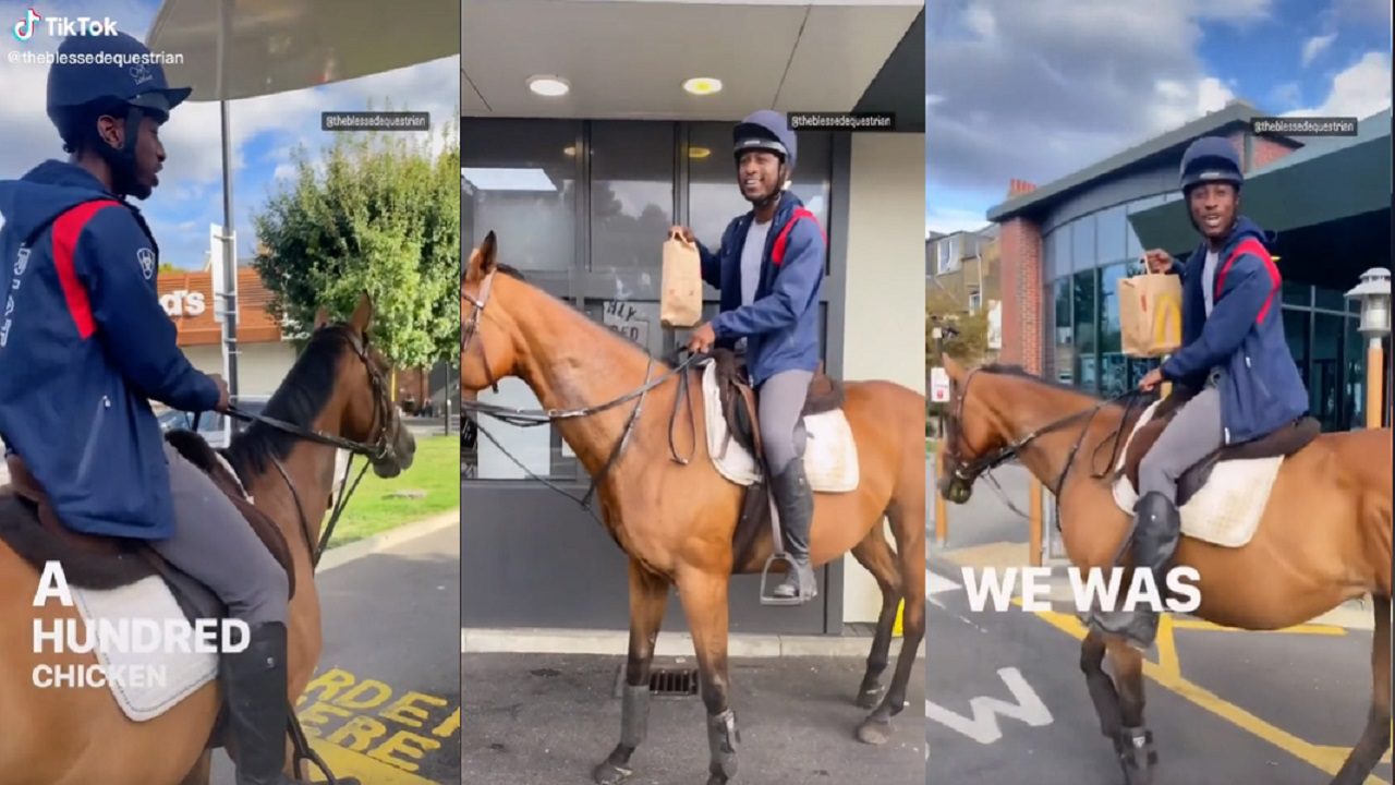 McDonald’s Londra: va al drive-thru a cavallo e galoppa via con 100 nuggets di pollo