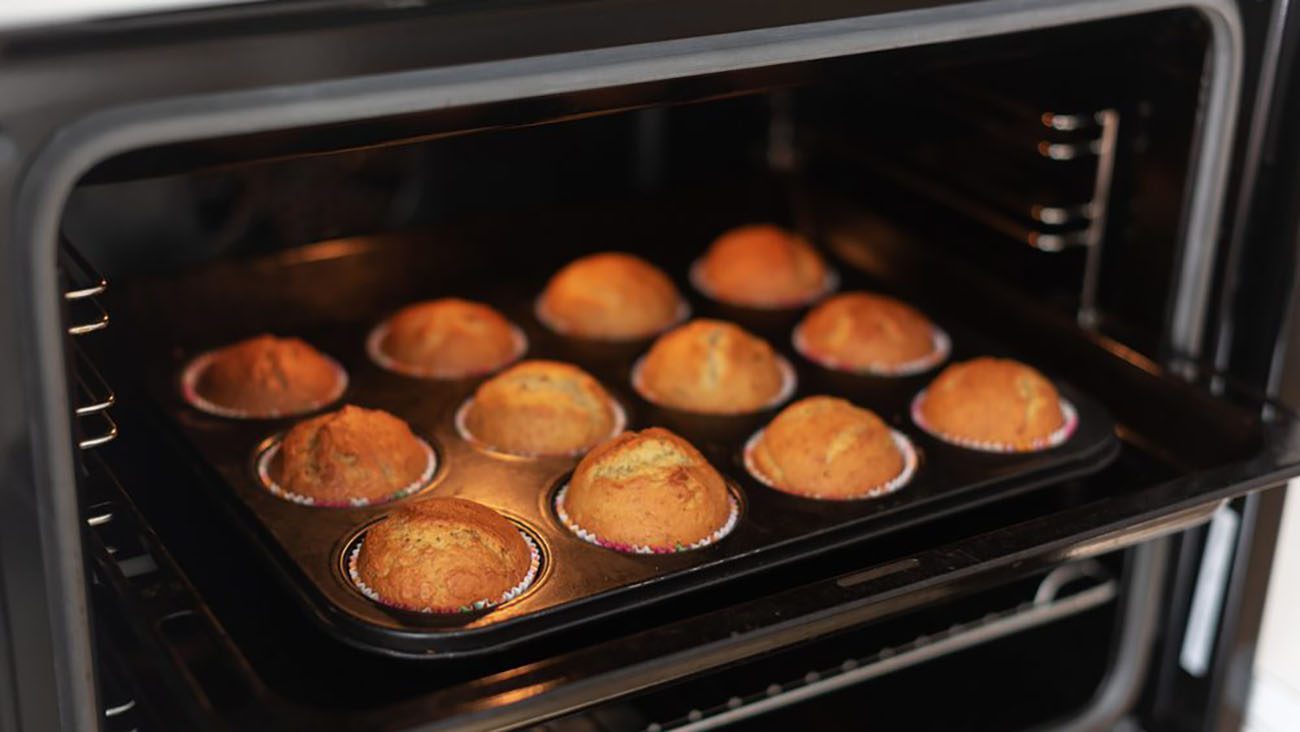 muffin in the oven