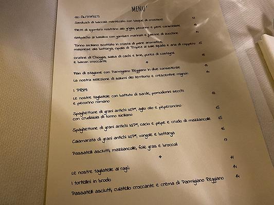 ristorante La Piazzetta , Bologna - menu