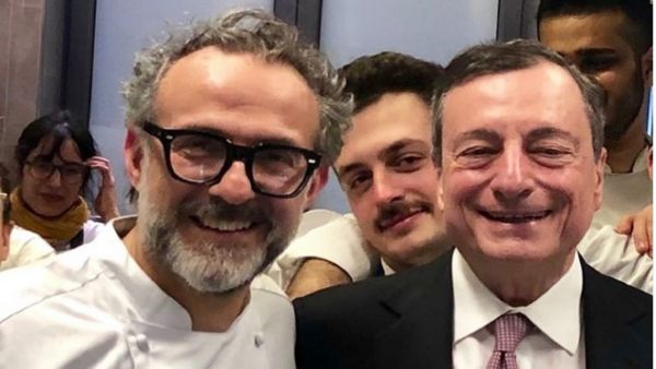 Massimo Bottura e Mario Draghi